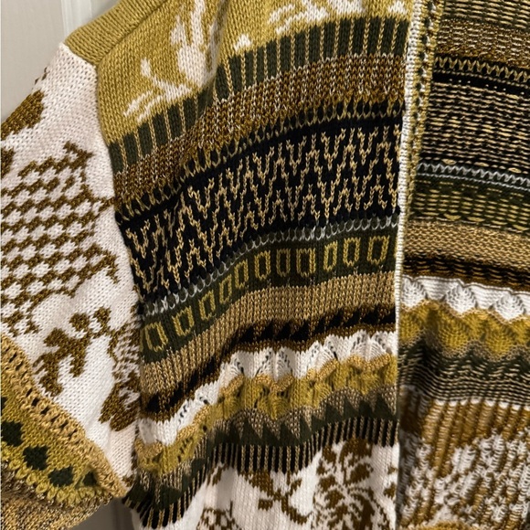 Dana Buchman Vintage Gold Brown Glam Long Button Up Cardigan Size M - Picture 4 of 11